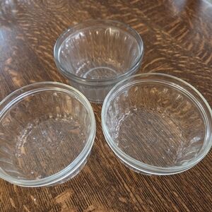 Vintage Clear Sunburst Dessert/Custard Bowls Set of 3